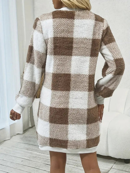 Damen V-Ausschnitt Kleid Klassische Weiche Stoffmischung-2