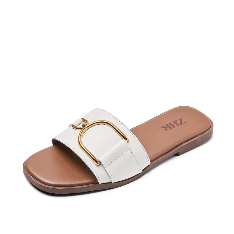 Damen-Sandalen, niedriger Absatz, Mikrofaserleder für Damenschuhe-4