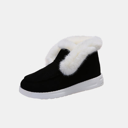 Damen-Schneestiefel, lässiger Stil, Wildleder-5