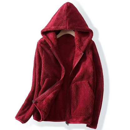Variant image for Damen-Sweatshirt, aus Korallfleece, mit großer Kapuze-19