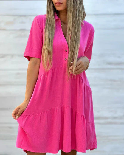 Damen-Kleid, mit Revers stilvolles Design leichte Materialien elegante Passform-3