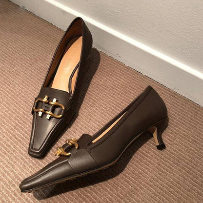 Damen-Pumps, süßes Katzen-Design, Mikrofaser, niedriger Absatz-5