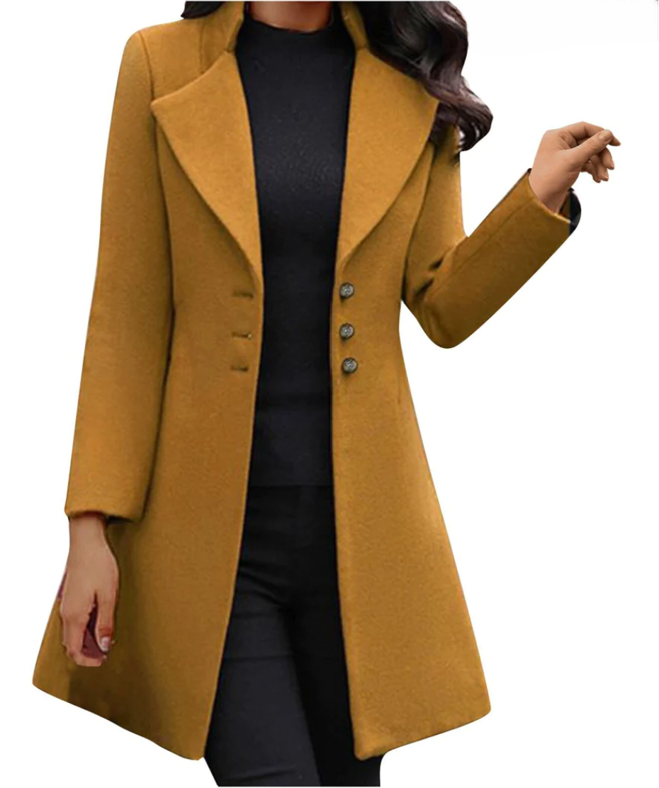 Eleganter Wollmantel für Damen, langärmelig, 100 % Wolle, perfekt für Alltag und Fest, normale Passform, erhältlich in S-XL 6