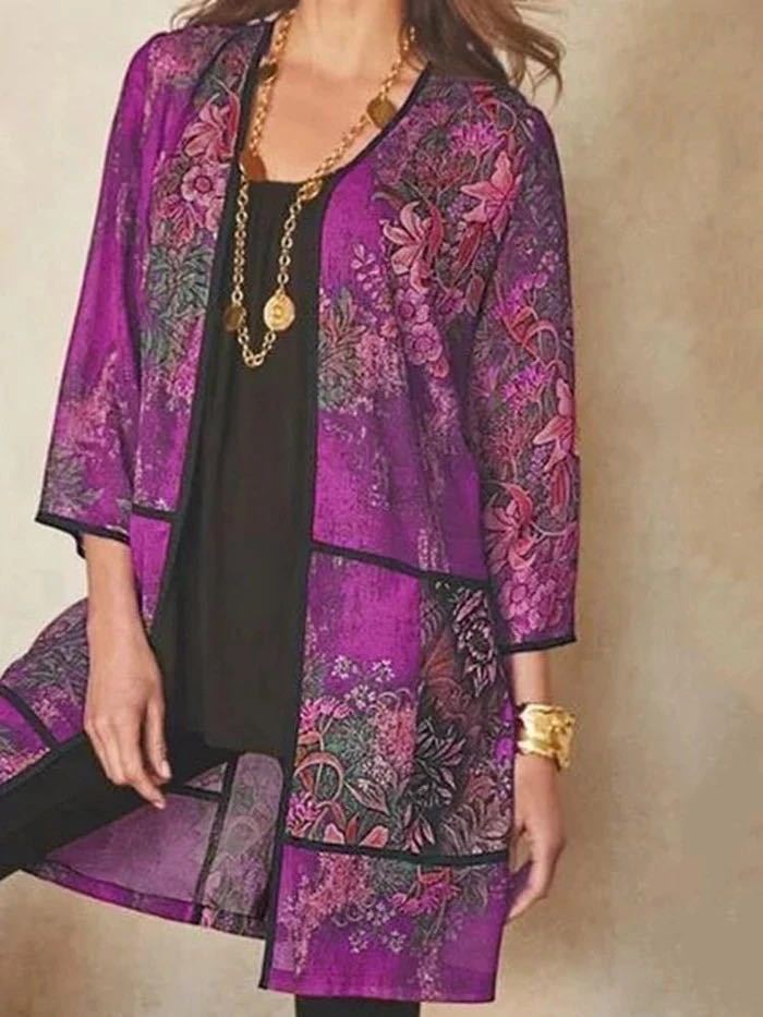 Damenbluse UV-Schutz bedrucktes elegantes hochwertiges Material-4
