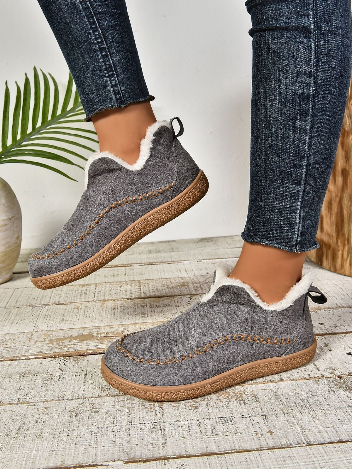 Damen-Pantoffeln, weiches Material, bequeme Hauspantoffeln, rutschfeste Sohle-2