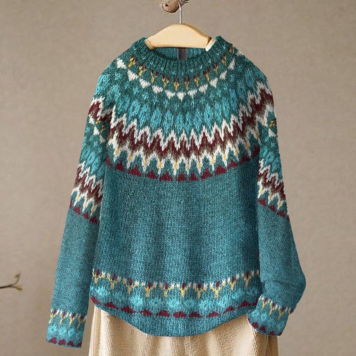Damen-Wollpullover im schlichten Stil, 100 % natürliche Wolle, elegant und bequem-2