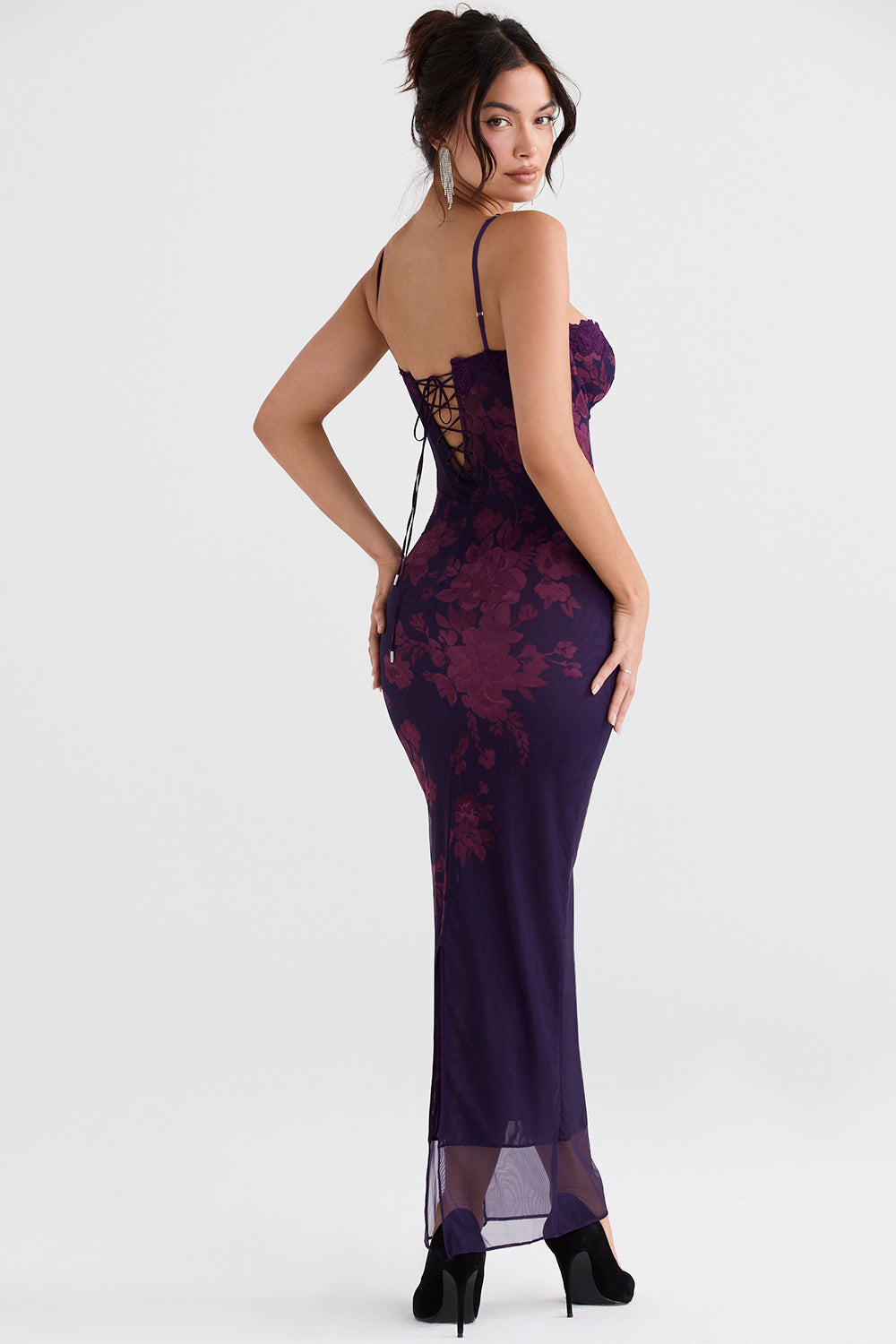 Damen-Maxikleid, Eleganter Stoff, Fließende Silhouette-3