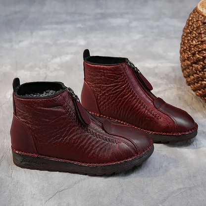 Damen Ankelstiefel Leder Vielseitiges Design-2