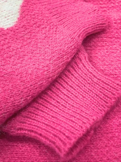 Damen-Strickpullover, mit Herz-Design, weiche Mischung 6