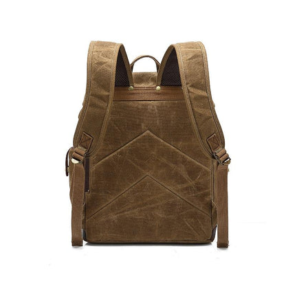 Unisex-Wanderrucksack aus gewachstem Baumwolltuch mit verstellbaren Schultergurten-4