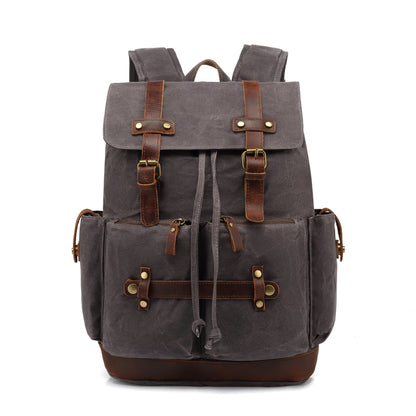 Variant image for Unisex-Wanderrucksack aus gewachstem Baumwolltuch mit verstellbaren Schultergurten-1