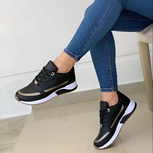 Damen-Sneaker, modern, Textil, mit metallischen Details-1