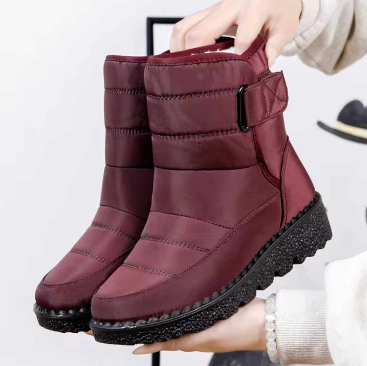 Gefütterte Damen-Winterstiefel, wasserfest und rutschfest, weiches Baumwoll-Innenfutter, perfekt für kalte Bedingungen 5