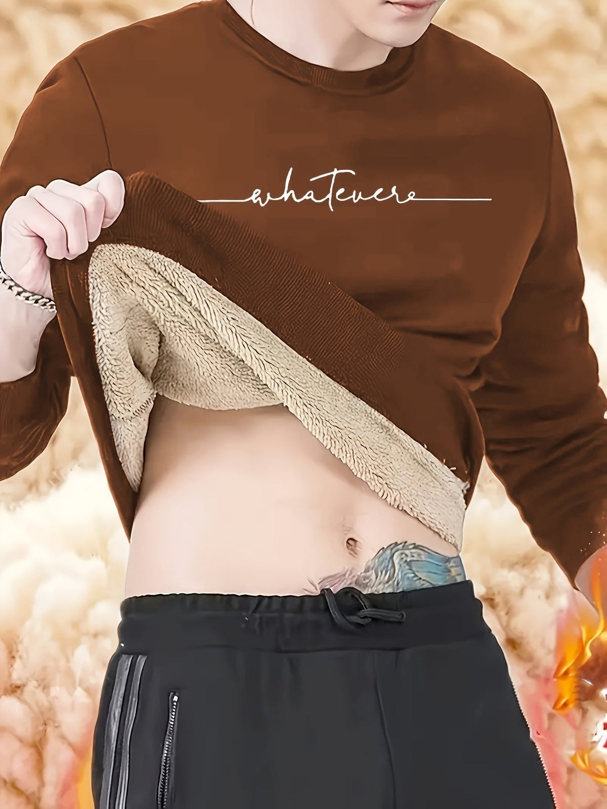 Variant image for Herren-Fleecepullover, runder Ausschnitt, weicher Fleece-37