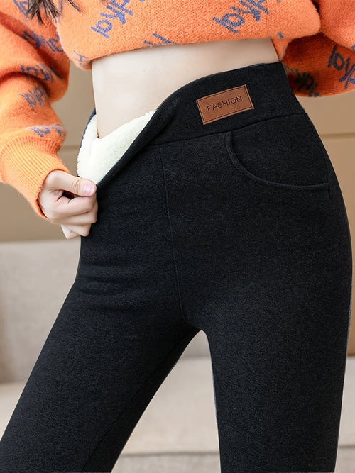Damen-Leggings, Slim Fit, Wärmendes Elastisches Material-1