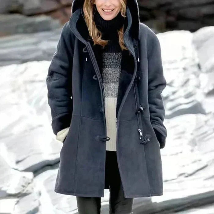 Variant image for Lange Strickjacke Damen mit Kapuze Kaschmir Lässige Passform-57