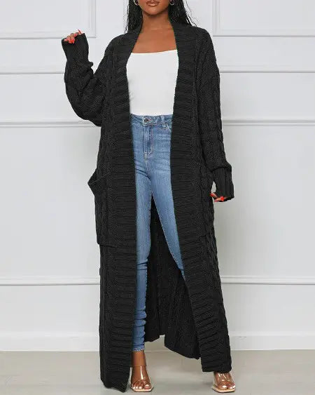 Damen-Cardigan, lange Strickjacke, modernes Acryl-6