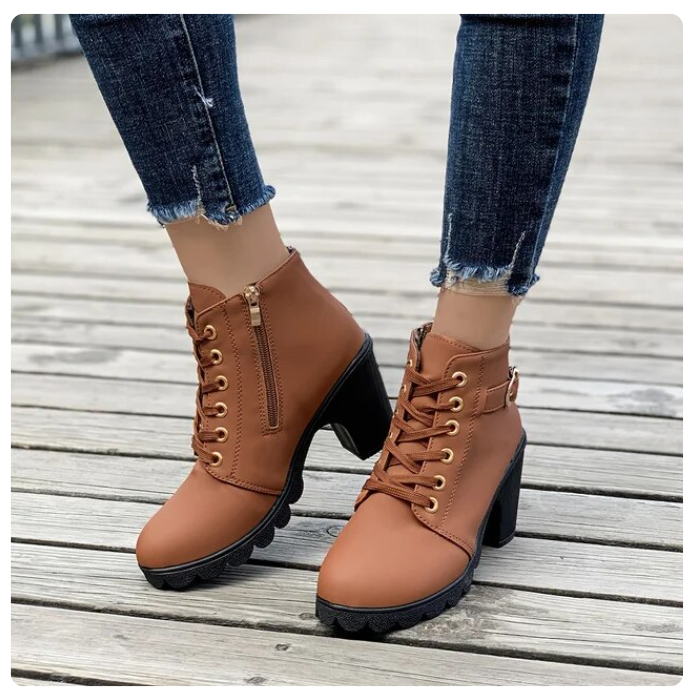 Variantenbild für hochhackige Damenstiefel im Chelsea-Stil aus Leder und synthetischen Materialien-28