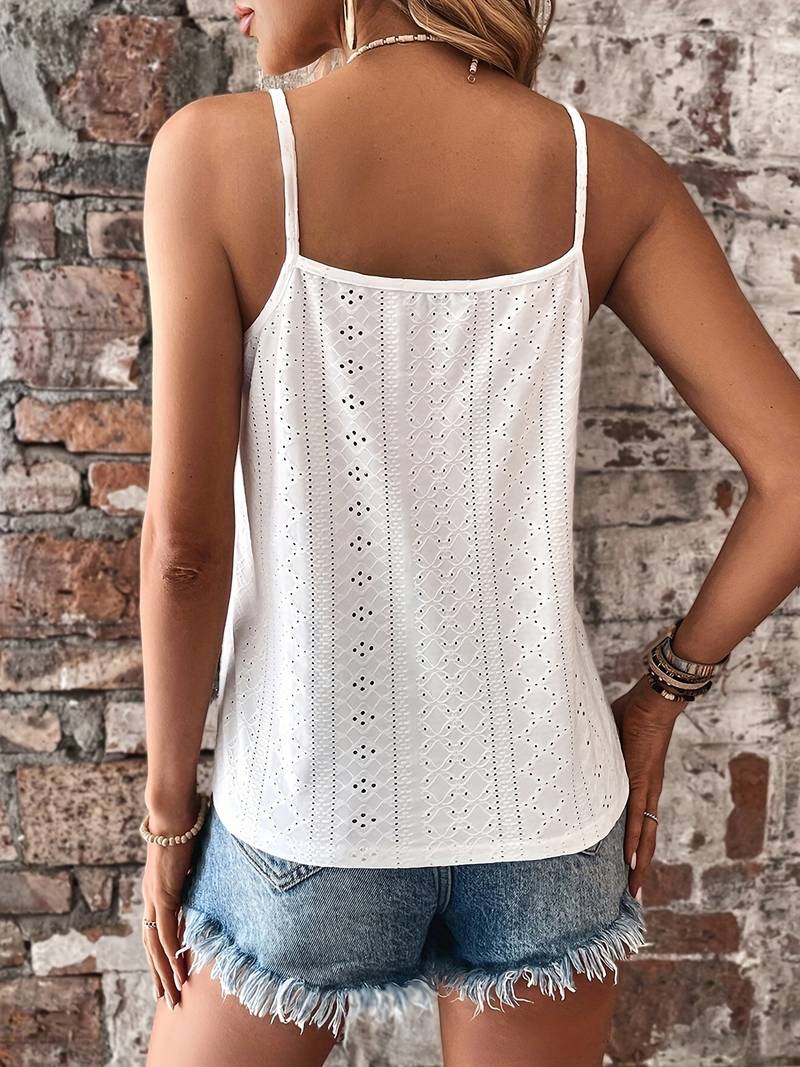 Damen-Camisole, Top, Spitzendetails, leichte Baumwolle 2