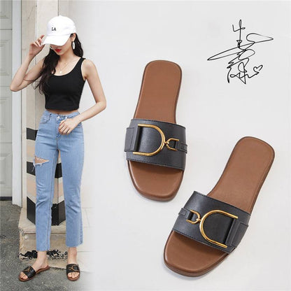 Damen-Sandalen, niedriger Absatz, Mikrofaserleder für Damenschuhe-2