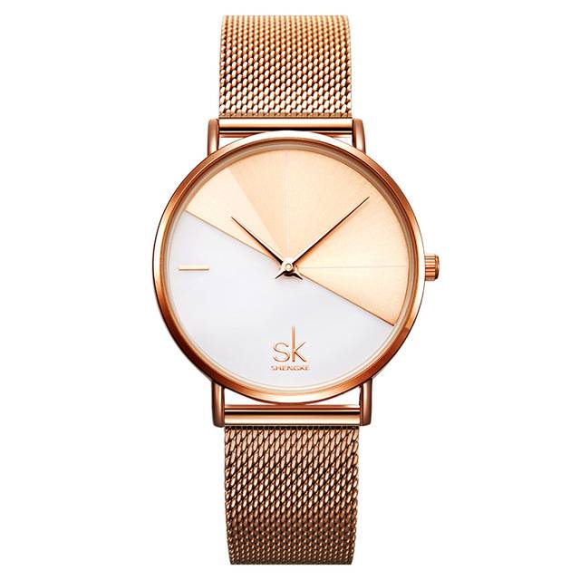 Herrenuhr, rund, diagonales Design, aus Edelstahl, mit PU-Lederband-1