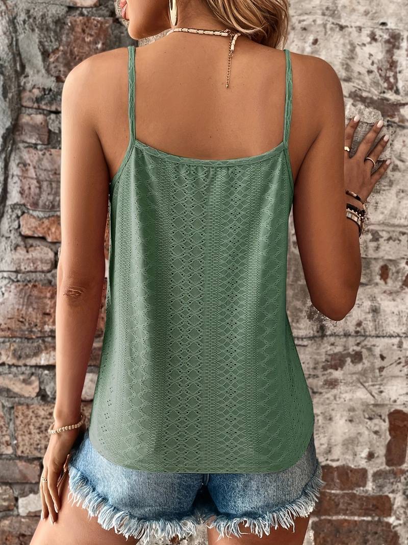 Damen-Camisole, Top, Spitzendetails, leichte Baumwolle 3