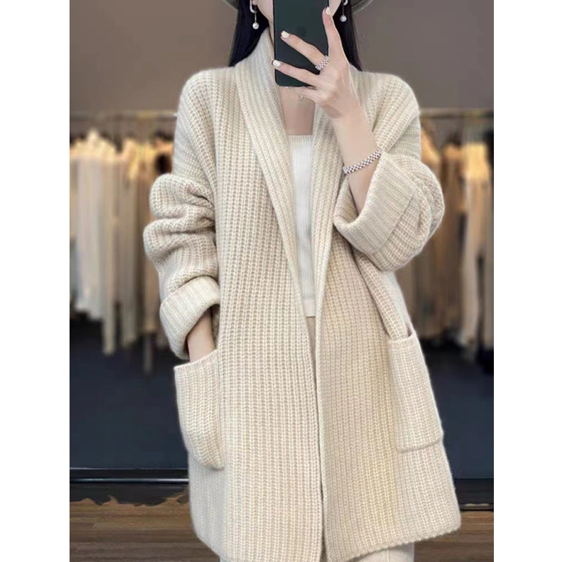 Damen-Cardigan, halblang, weiche Acrylmischung-2