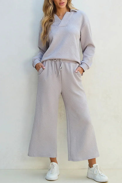 Damen-Top-und-Hose-Set, lässiges weiches Mischgewebe-1