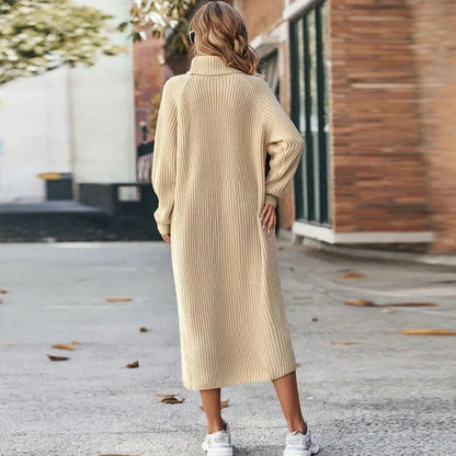 Damen-Lässiges Kleid, atmungsaktives Strickmaterial-2