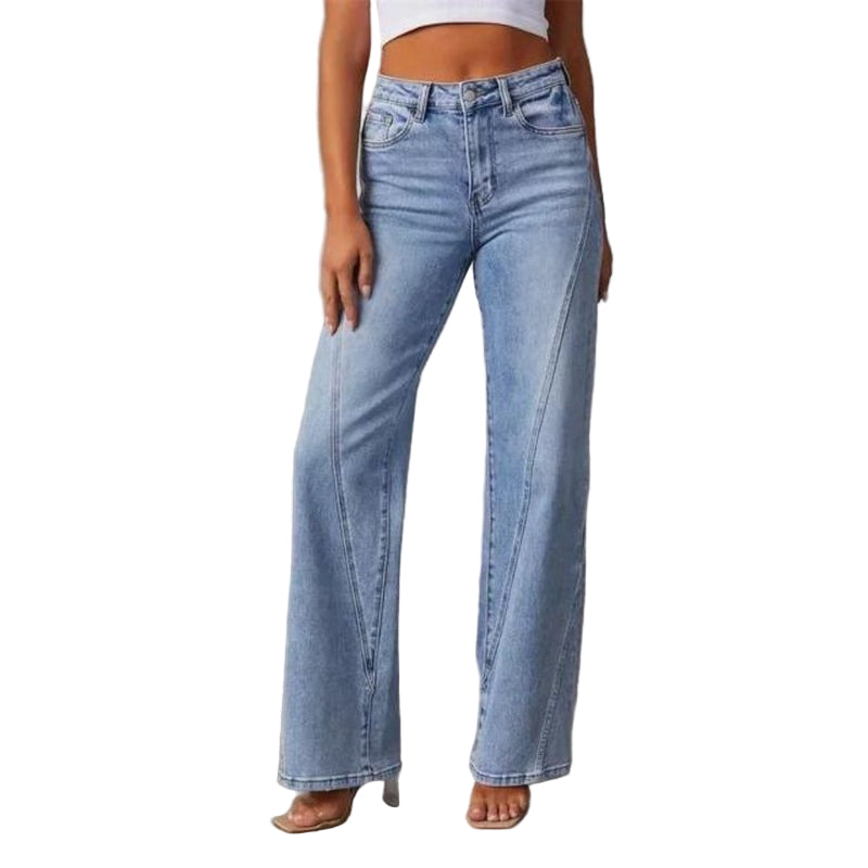 Damen-Jeans mit hoher Taille Lässig Denim Qualität 1