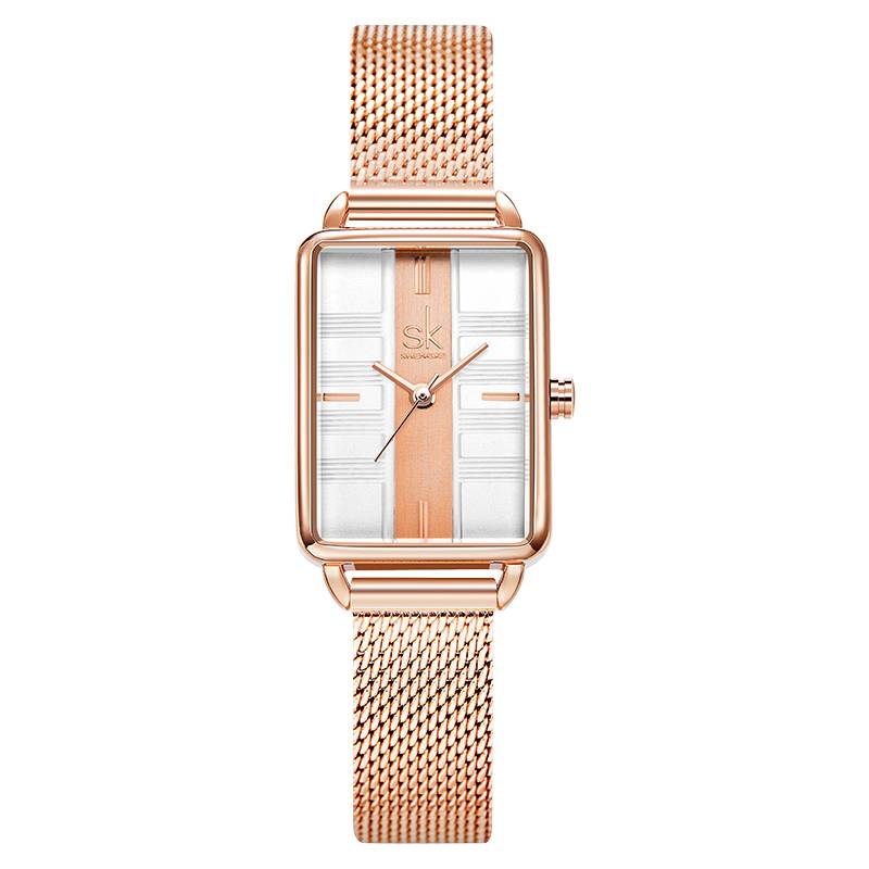 schicke Herrenuhr, rechteckiger minimalistischer Edelstahl 2