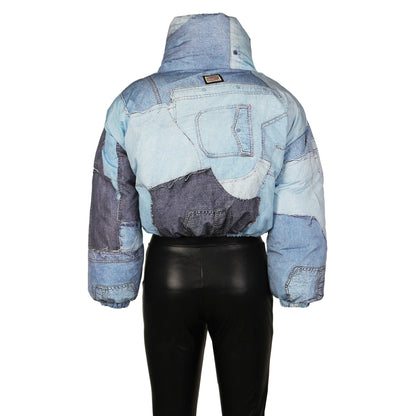 Damenjacke Denim mit Druck und Baumwolle-2
