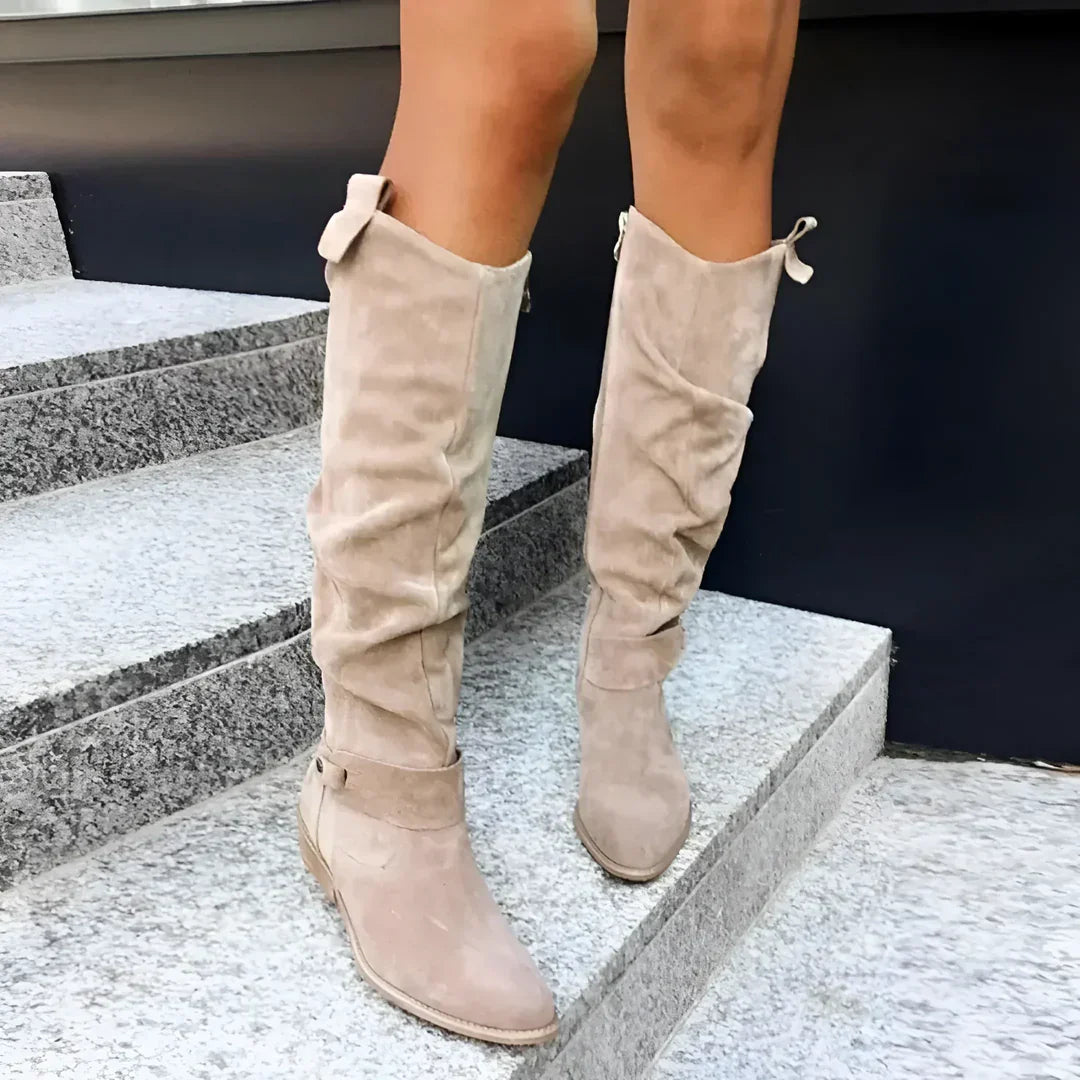 Damen-Stiefel, elegantes Leder-1