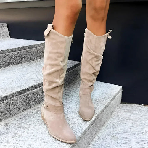 Damen-Stiefel, elegantes Leder-1