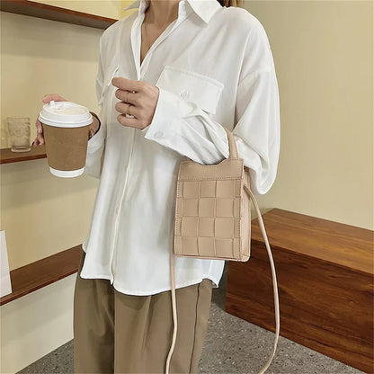 Damen-Handtasche, Vintage-Design, Veganleder, kompakt-6