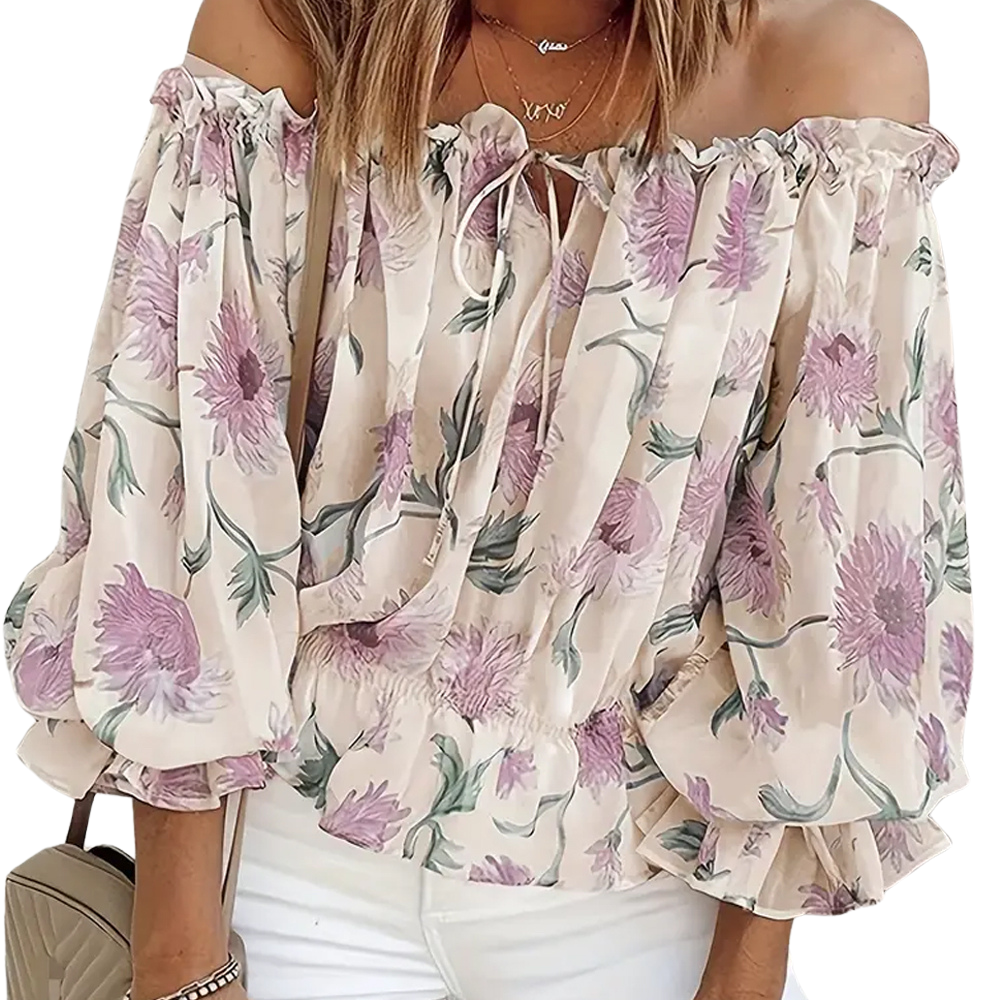 Variant image for Damen Bluse Blumenmuster Leichtes Polyester-11