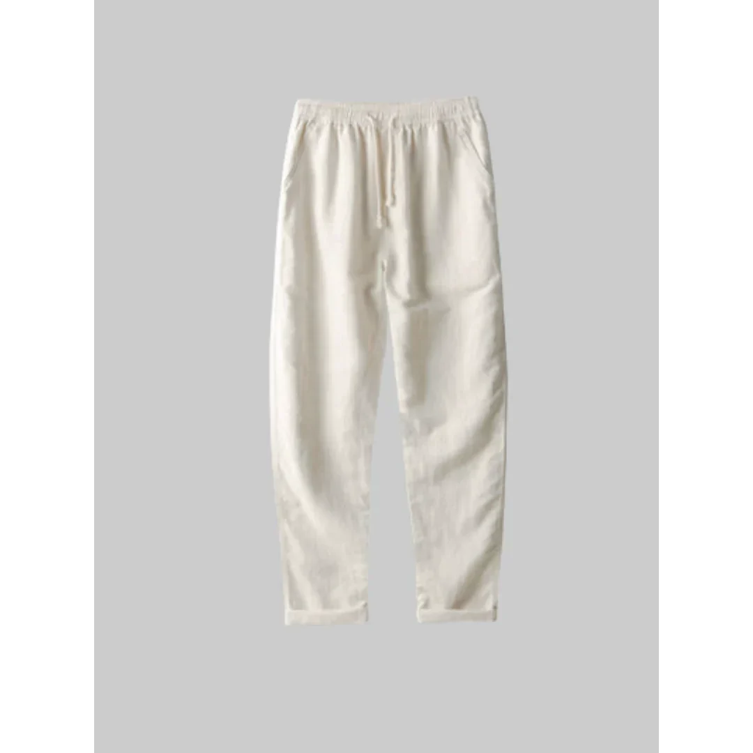 Damen-Leinen-Outfit-Set, lässige Hemd und Hose Leinen-Baumwolle-3