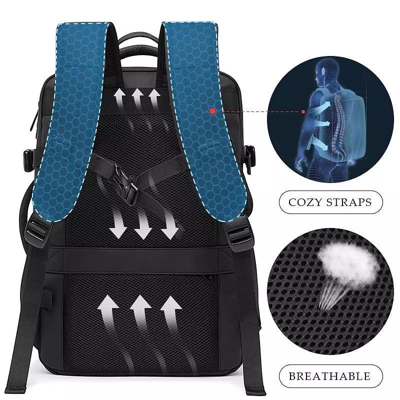 Damen-Rucksack, verstellbares Oxford-Gewebe mit USB-Ladeanschluss und großem Fassungsvermögen-6