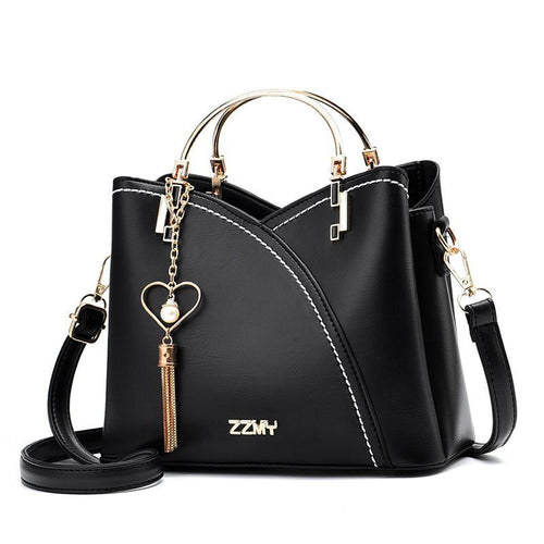 Damen-Handtasche Trendy PU-Leder Schick mit Metallgriff-1