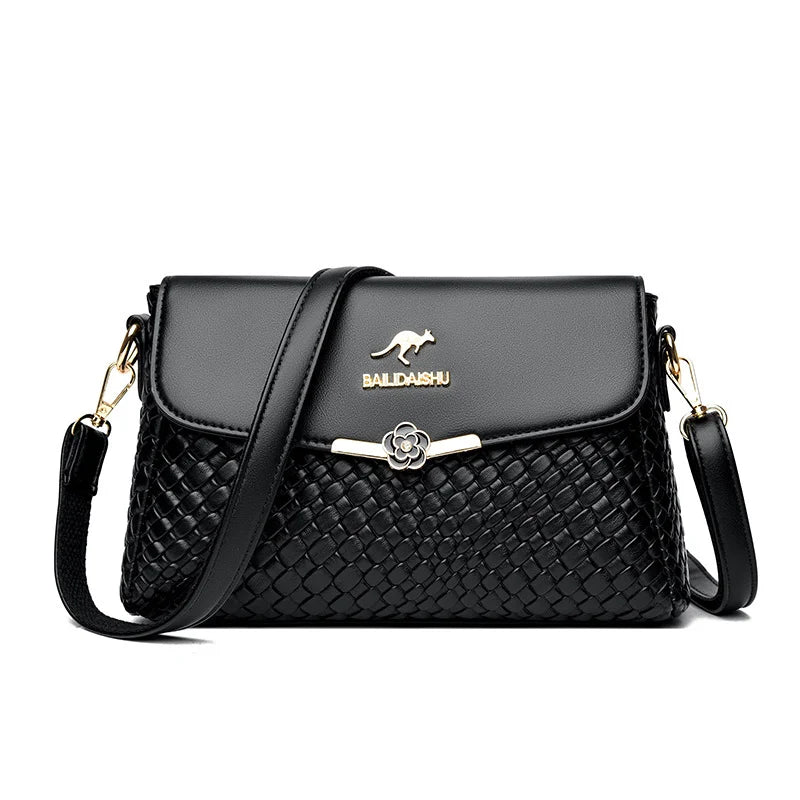 Damen Schultertasche Leder Vintage Stil Schultertasche-1