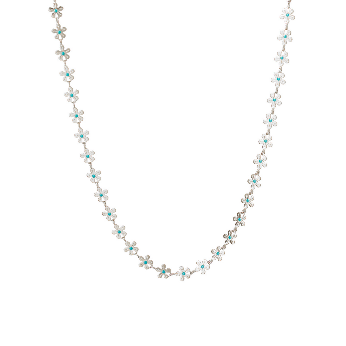 Damen-Silberhalskette, Blumen-Design, echtes Silber, verstellbare Länge-5