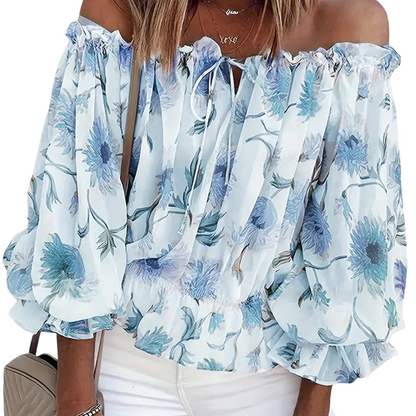 Damen Bluse Blumenmuster Leichtes Polyester-2