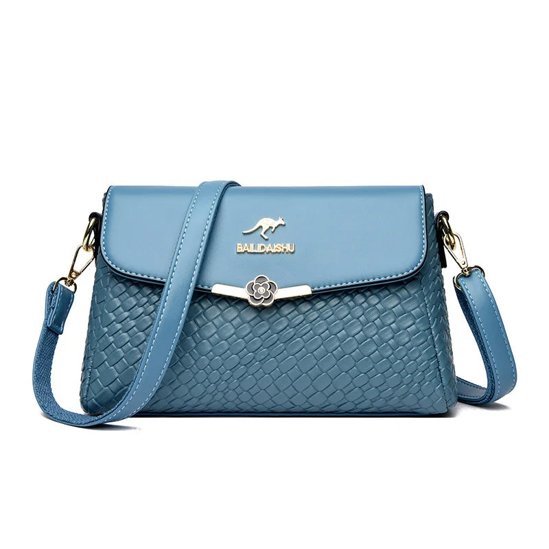 Damen Schultertasche Leder Vintage Stil Schultertasche-5