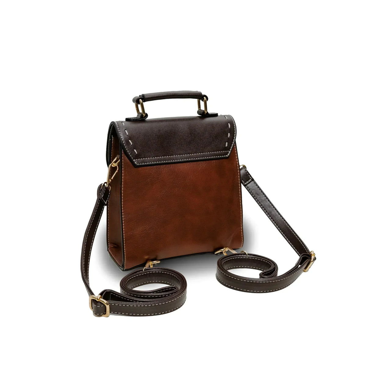 Vintage-Damenrucksack aus veganem Leder mit abnehmbaren Schulterriemen – Multifunktionale und geräumige Handtasche 5