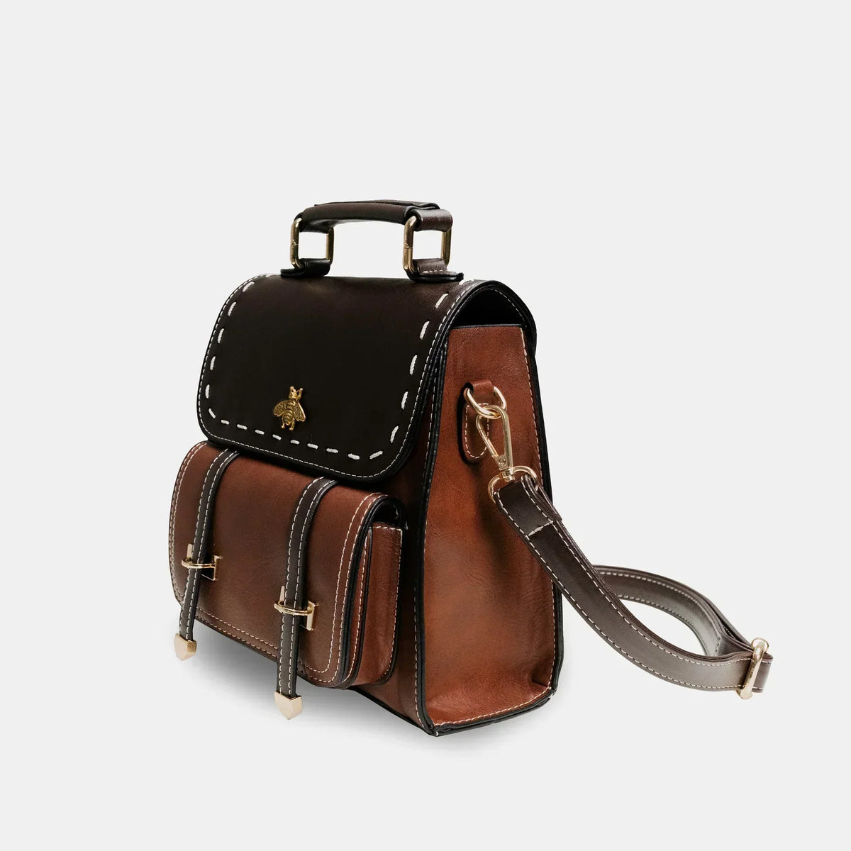 Vintage-Damenrucksack aus veganem Leder mit abnehmbaren Schulterriemen – Multifunktionale und geräumige Handtasche 3