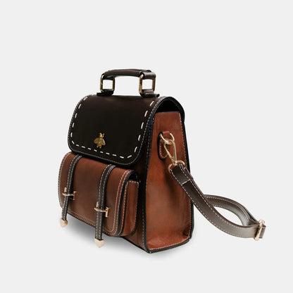 Vintage-Damenrucksack aus veganem Leder mit abnehmbaren Schulterriemen – Multifunktionale und geräumige Handtasche 3