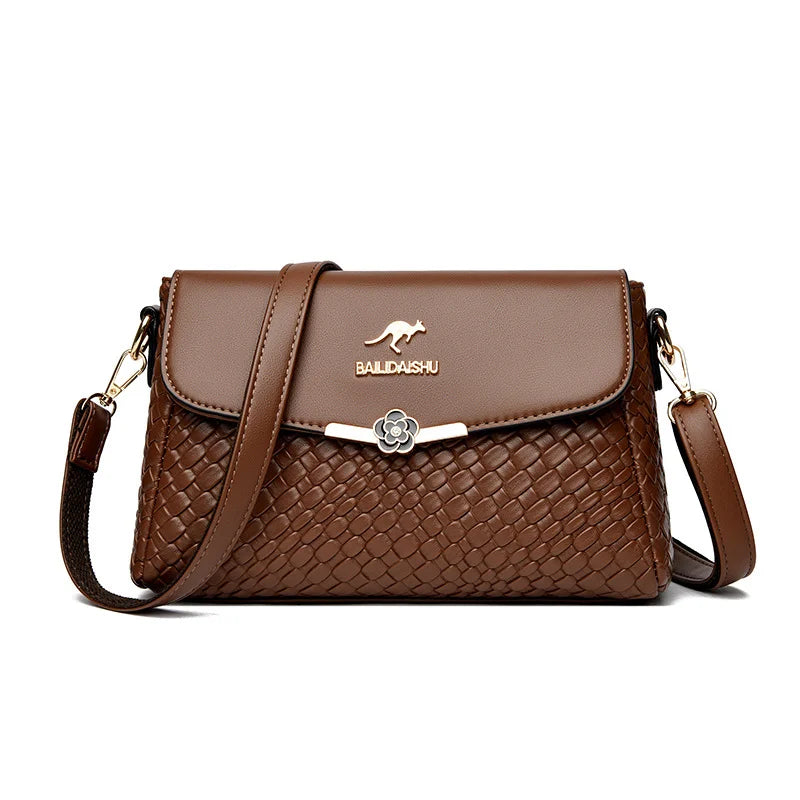 Damen Schultertasche Leder Vintage Stil Schultertasche-6