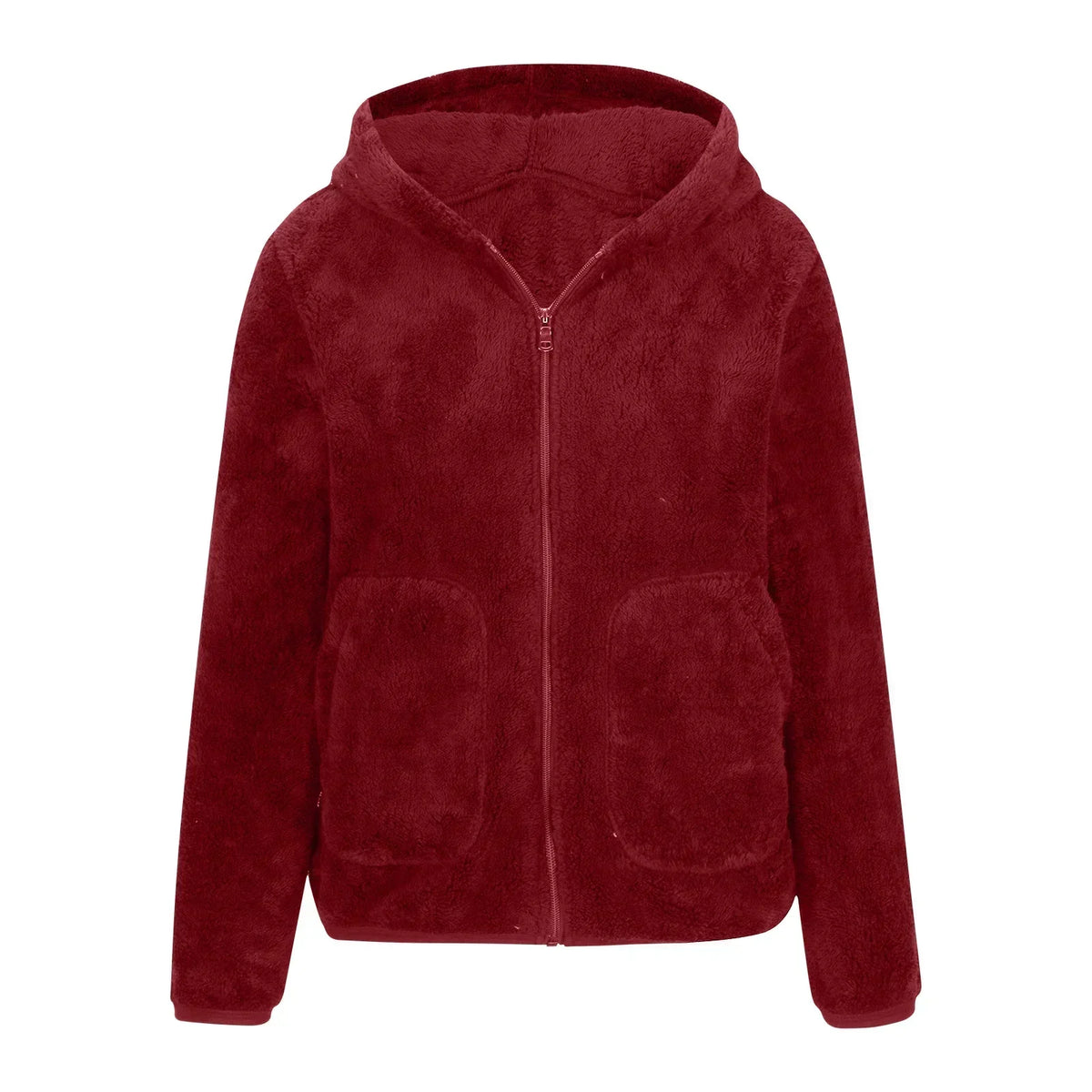 Damen-Sweatshirt, aus Korallfleece, mit großer Kapuze-6