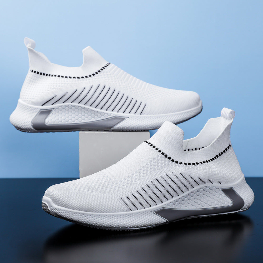 Herren-Sneakers, sportlich, Slip-On, gestricktes Obermaterial, Material-3