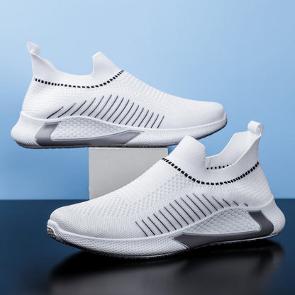Herren-Sneakers, sportlich, Slip-On, gestricktes Obermaterial, Material-3